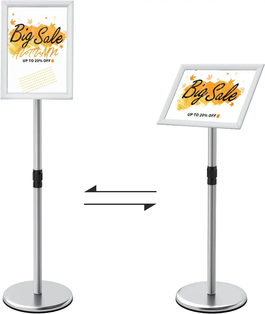 Poste A4 silver avec pied