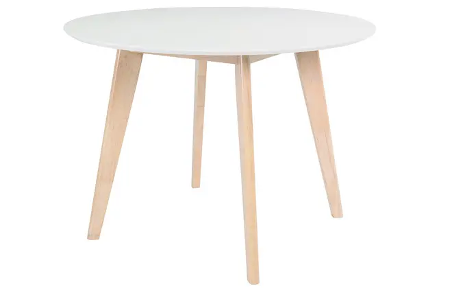 [DR6] Table scandinave ronde blanc et bois 80 cm 